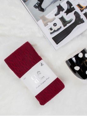 Comfortable Stretchy Full-length Footed Cable Knitted Tights (S/L & XL/A+)